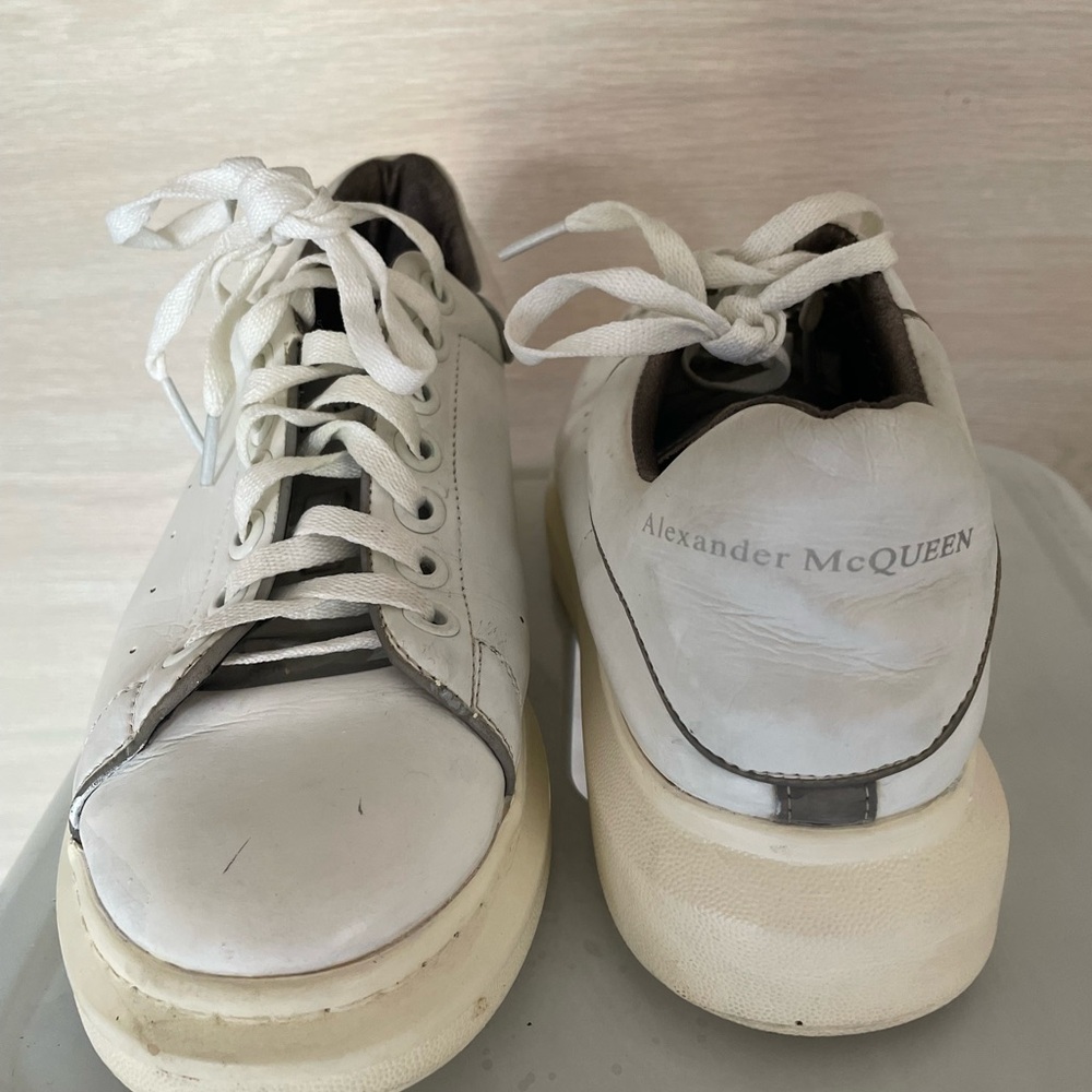 Alexander McQueen White Leather Sneakers